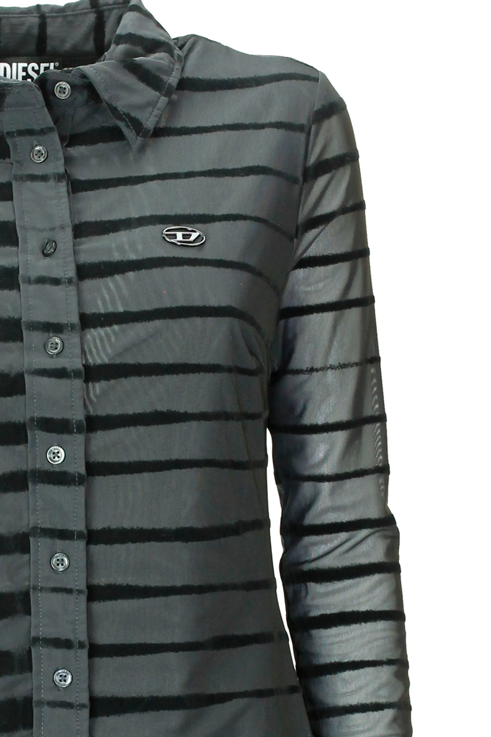 Diesel Flocked Tulle Mini Shirt Dress