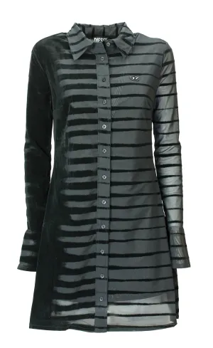 Diesel Flocked Tulle Mini Shirt Dress