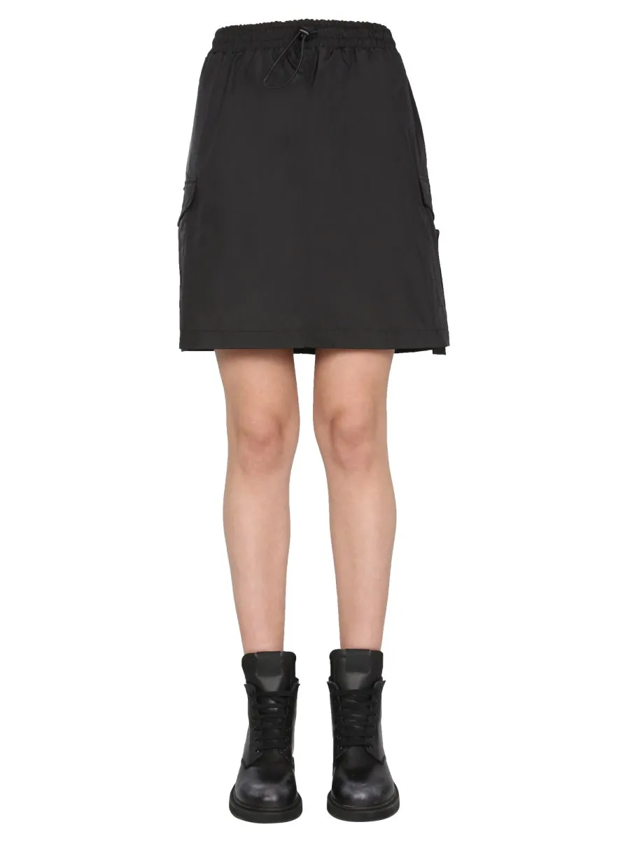 Disclaimer Logo Patch Drawstring Mini Skirt
