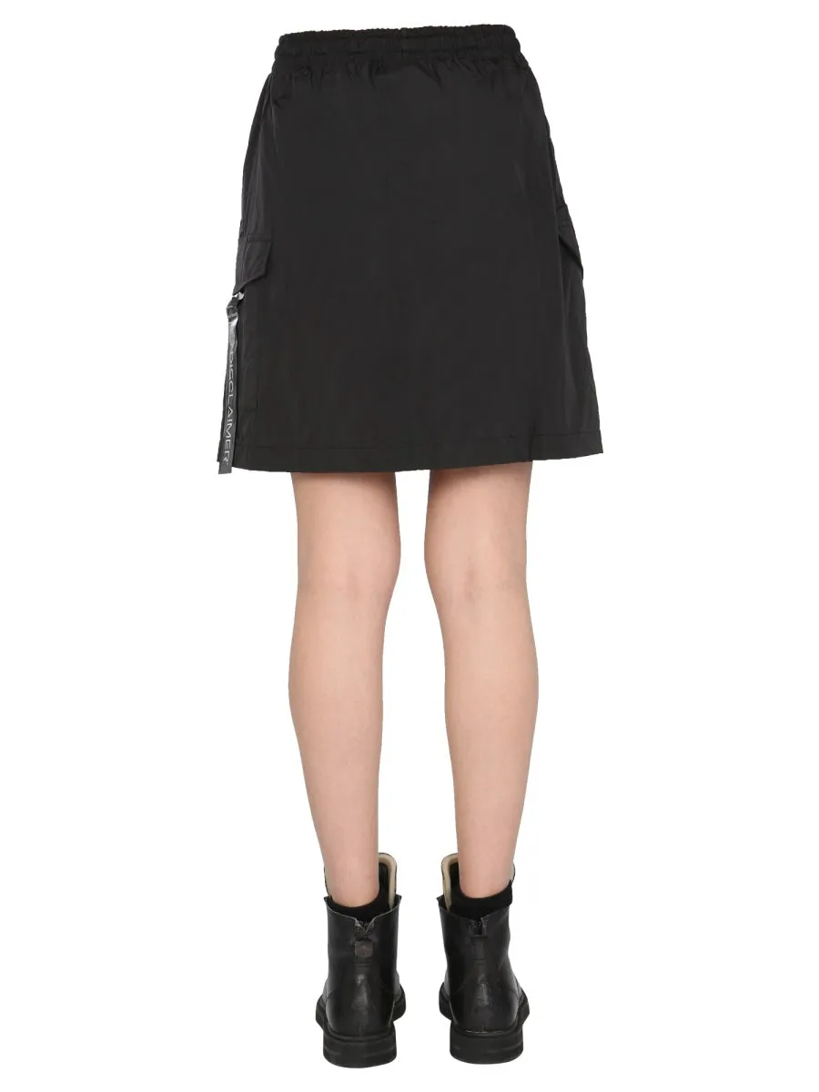 Disclaimer Logo Patch Drawstring Mini Skirt