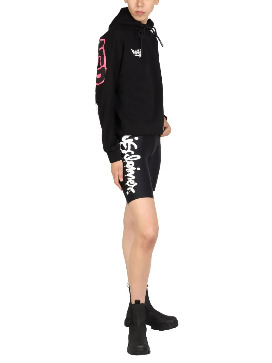 Disclaimer Logo Print Cyclist Shorts