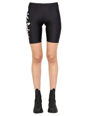 Disclaimer Logo Print Cyclist Shorts