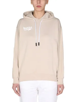 Disclaimer Logo Printed Drawstring Hoodie
