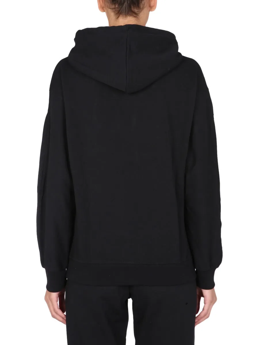 Disclaimer Logo Printed Drawstring Hoodie