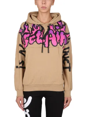 Disclaimer Logo Printed Drawstring Hoodie