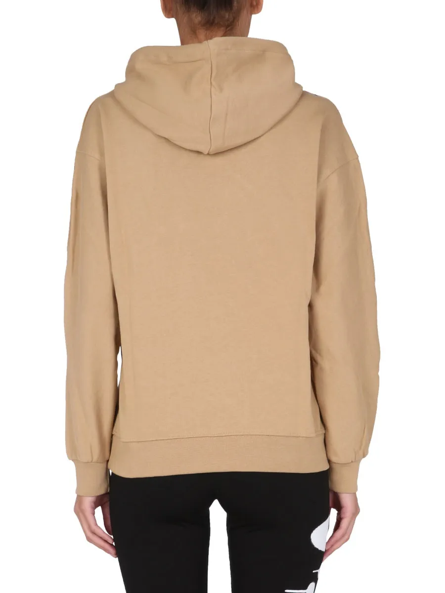 Disclaimer Logo Printed Drawstring Hoodie