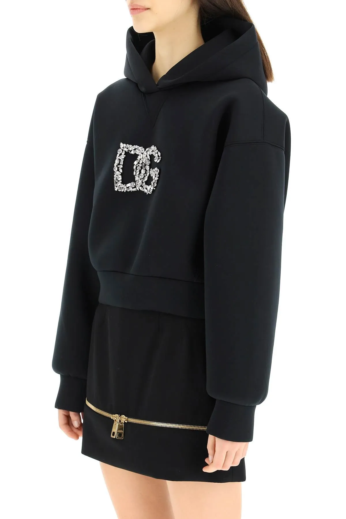 Dolce & Gabbana Embellished Cropped Hoodie