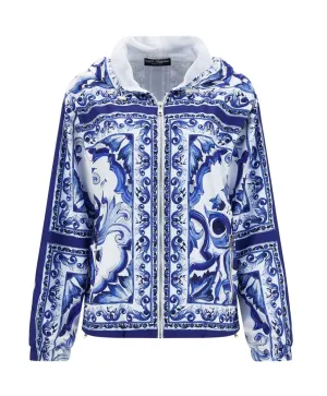 Dolce & Gabbana Majolica Printed Zipped Hoodie