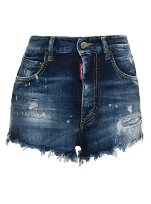 Dsquared2 Distressed Denim Shorts
