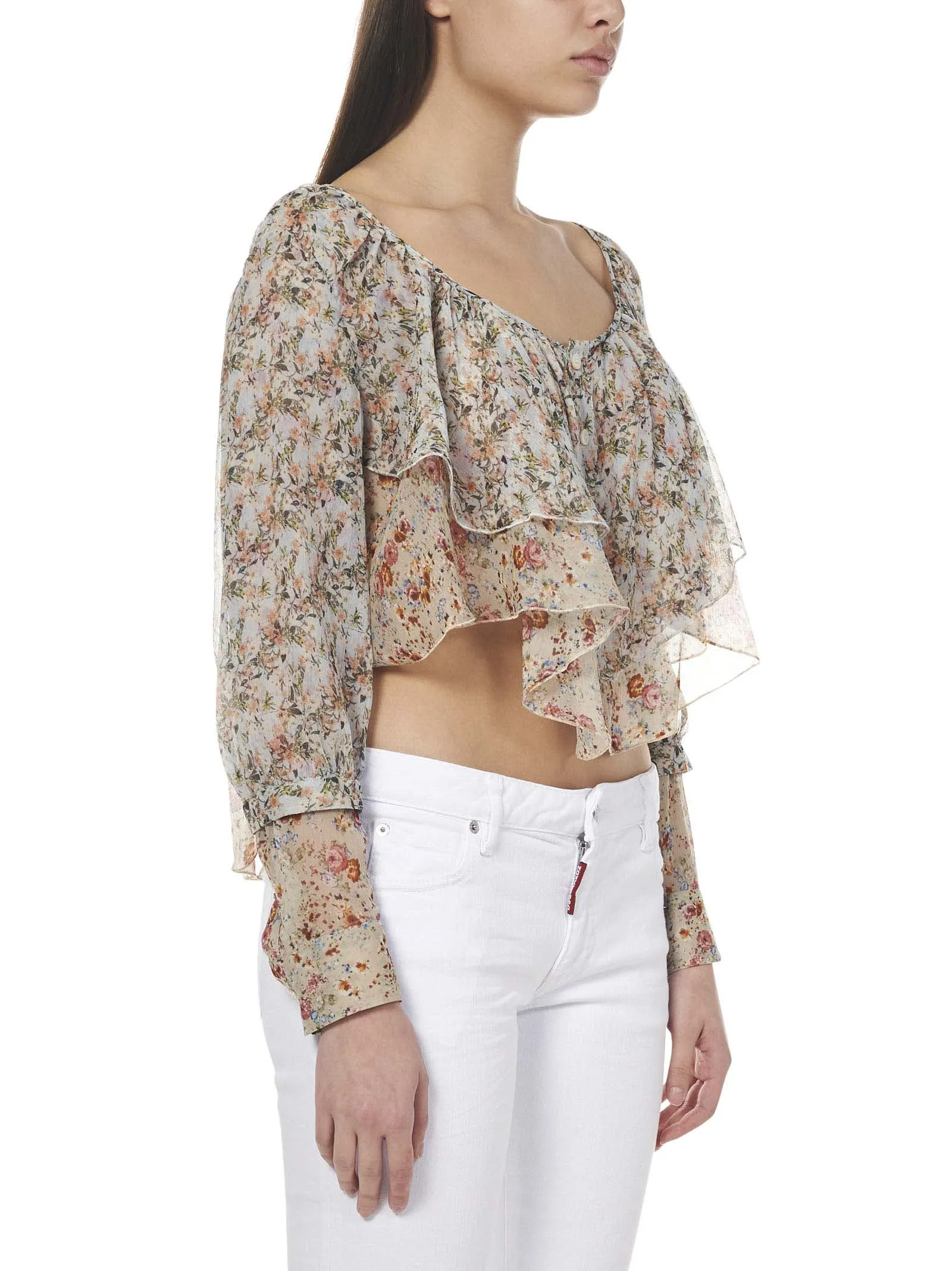 Dsquared2 Floral Print Cropped Top