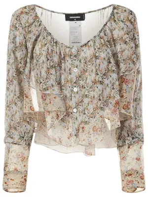 Dsquared2 Floral Print Cropped Top