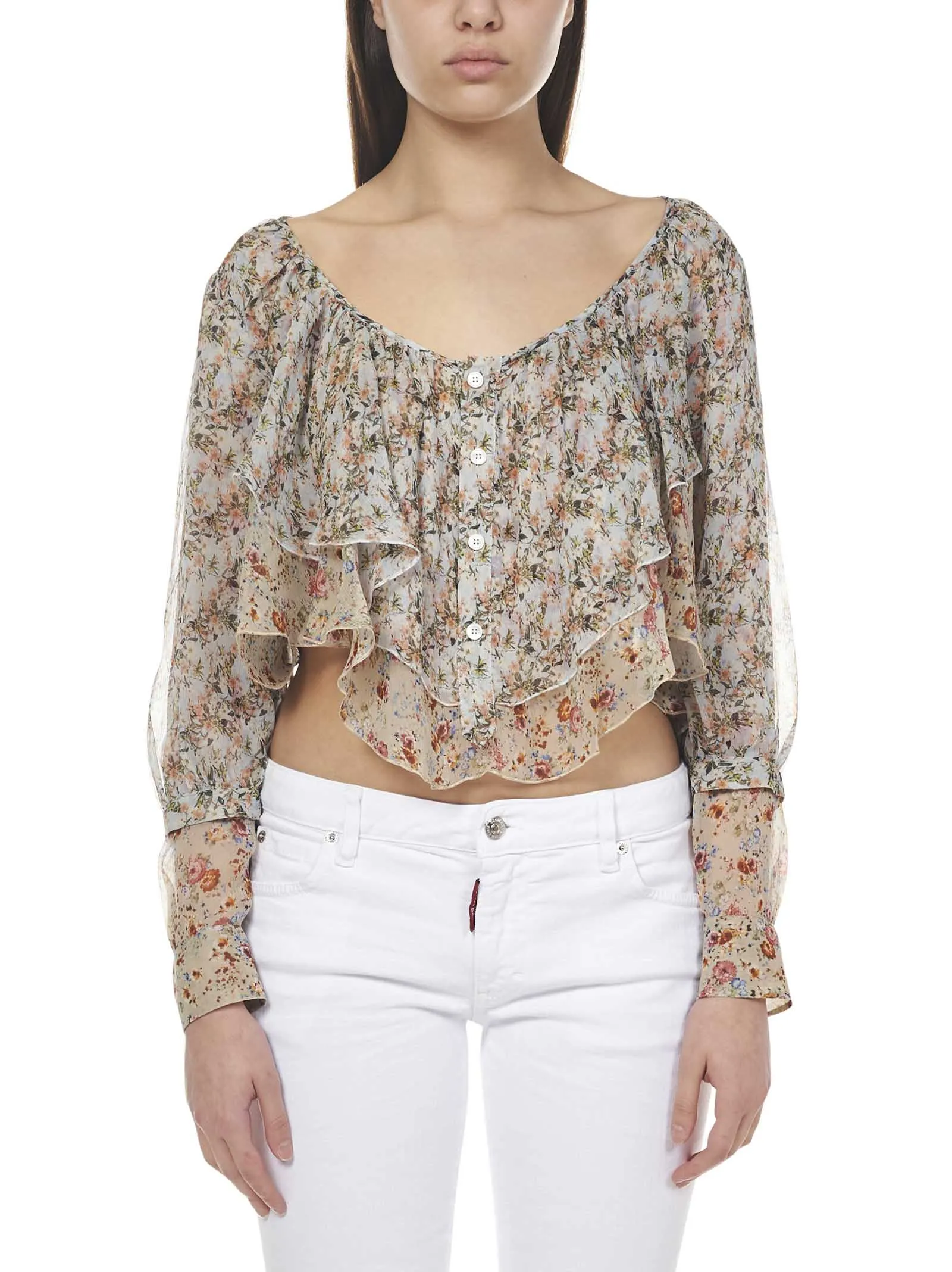 Dsquared2 Floral Print Cropped Top