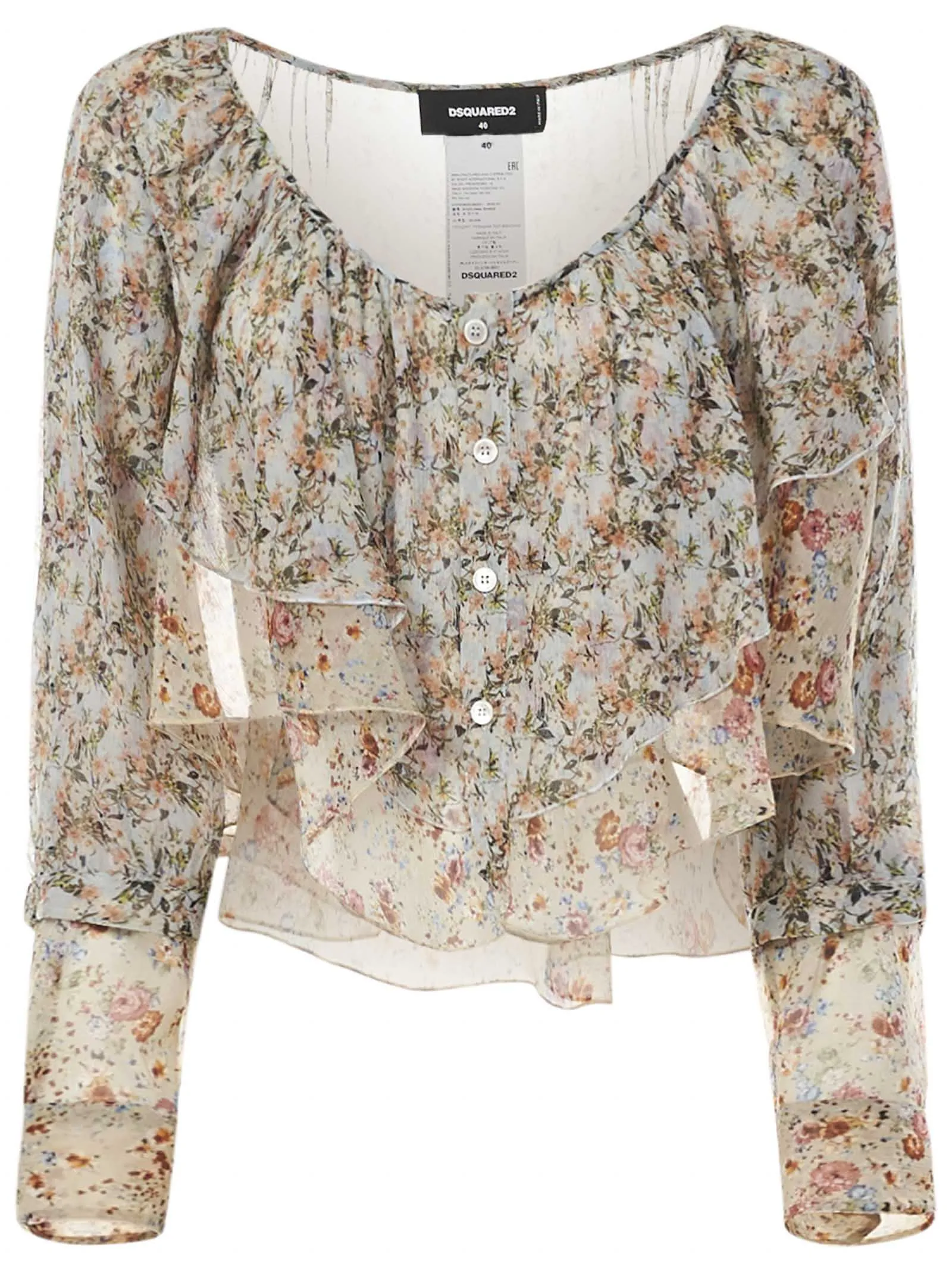 Dsquared2 Floral Print Cropped Top
