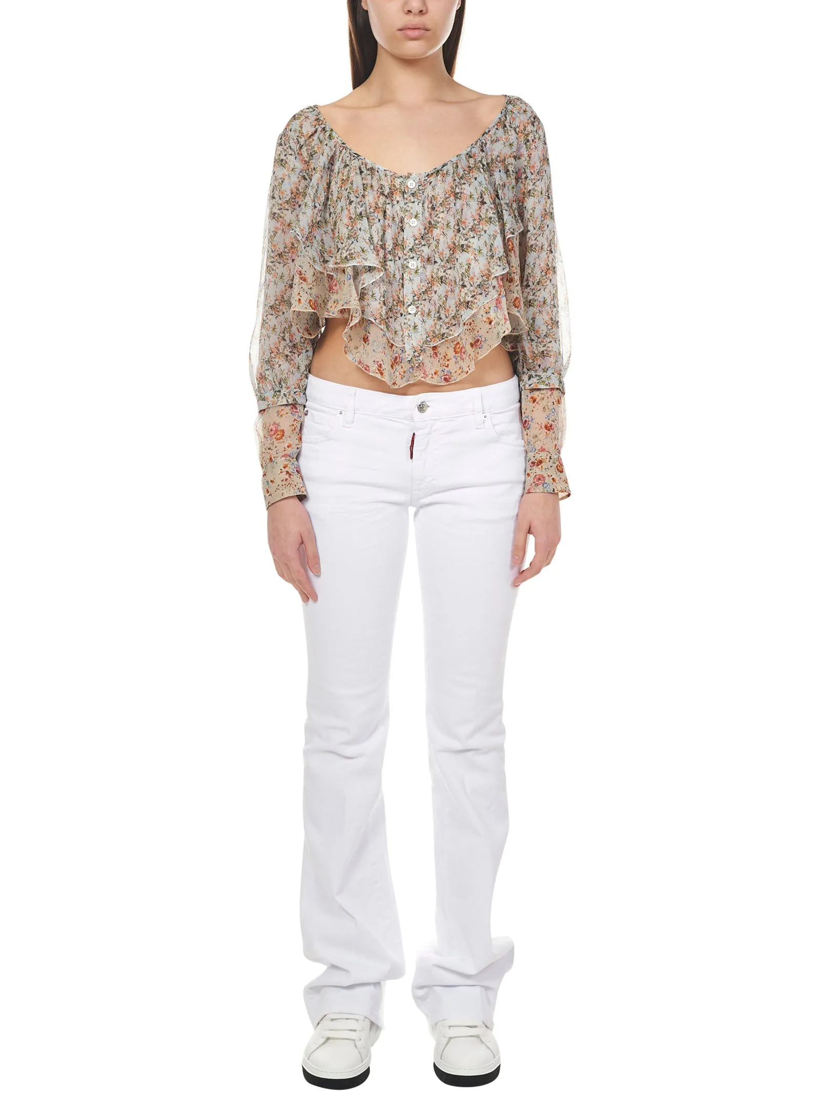 Dsquared2 Floral Print Cropped Top
