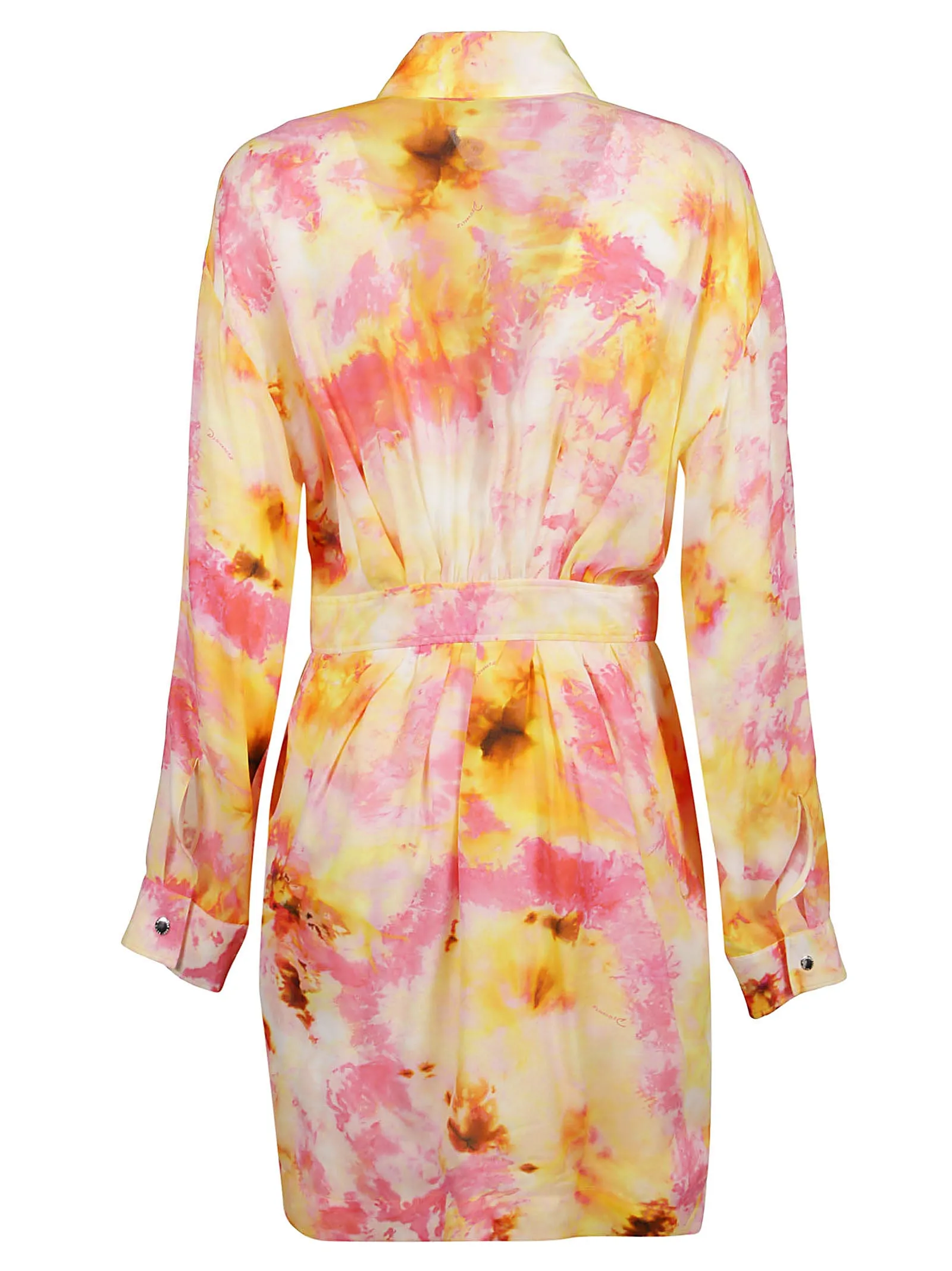 Dsquared2 Floral Printed Gathered Shirt Dress