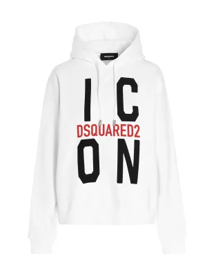 Dsquared2 Icon Logo Printed Drawstring Hoodie