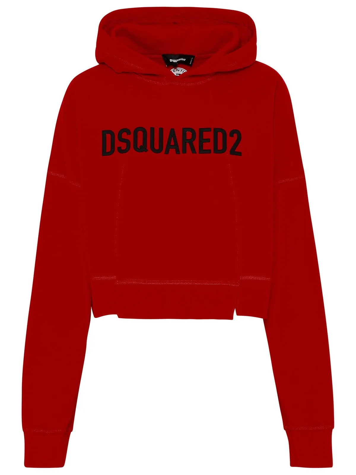 Dsquared2 Logo Print Drawstring Crop Hoodie
