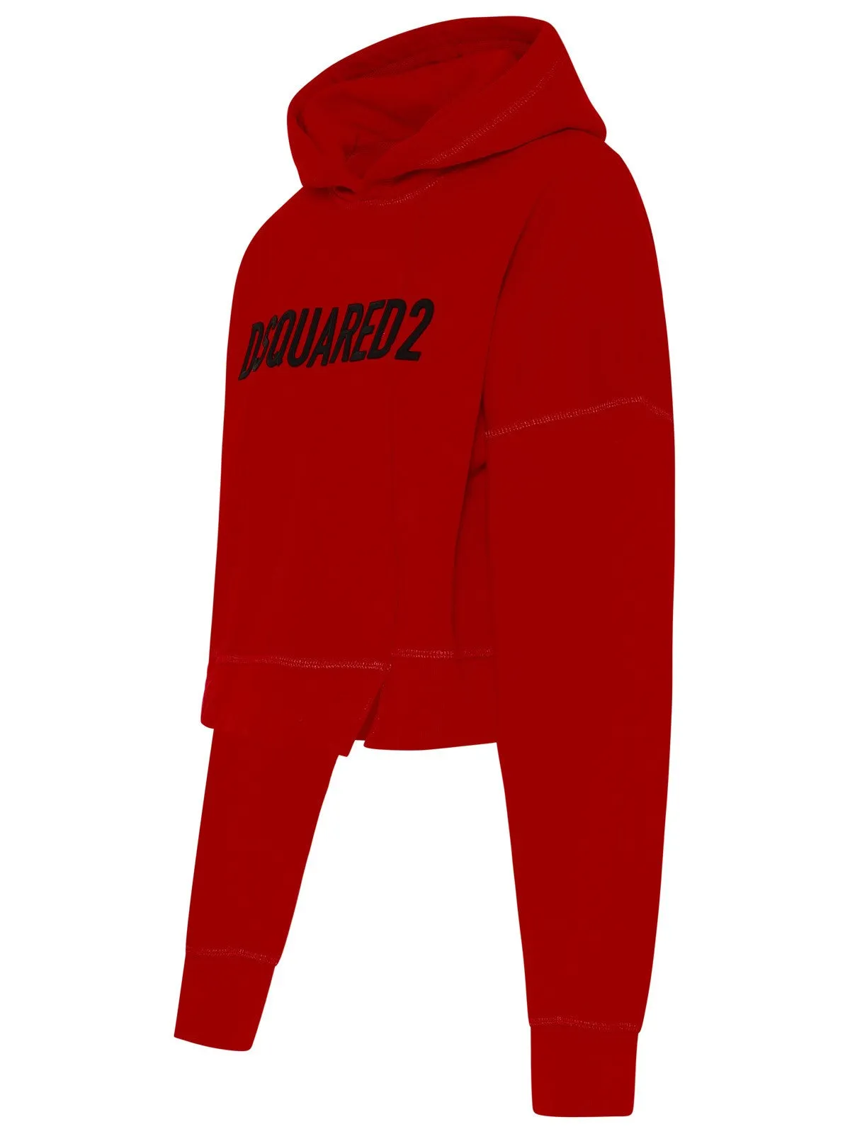 Dsquared2 Logo Print Drawstring Crop Hoodie