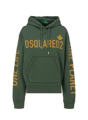 Dsquared2 Logo Print Drawstring Hoodie