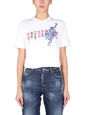 Dsquared2 Logo Printed Crewneck T-Shirt