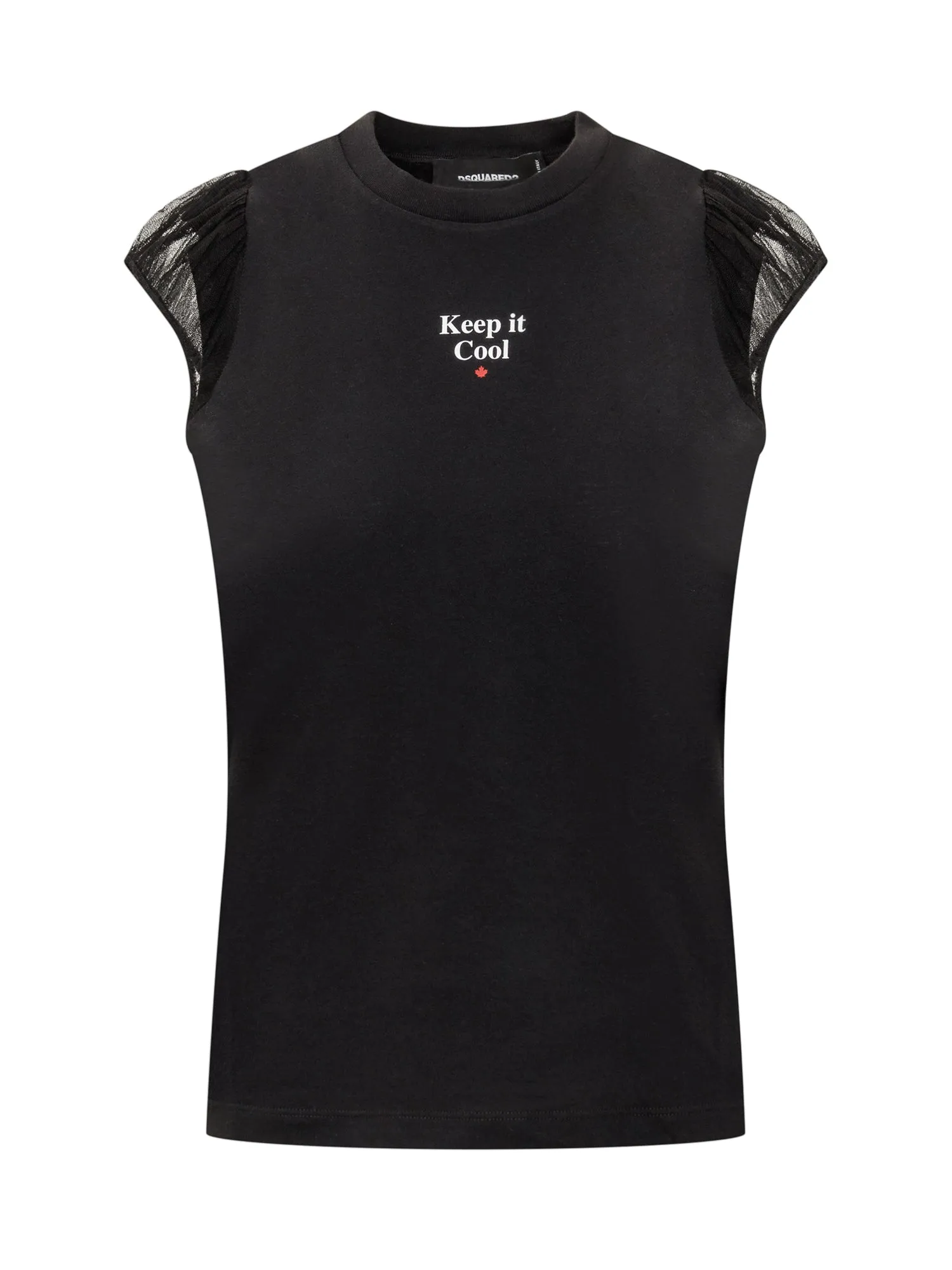 Dsquared2 Slogan Print Cap Sleeved T-Shirt