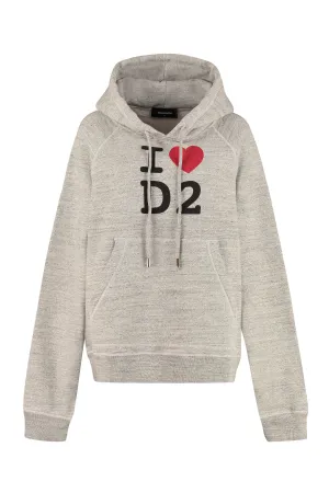 Dsquared2 Slogan Printed Drawstring Hoodie