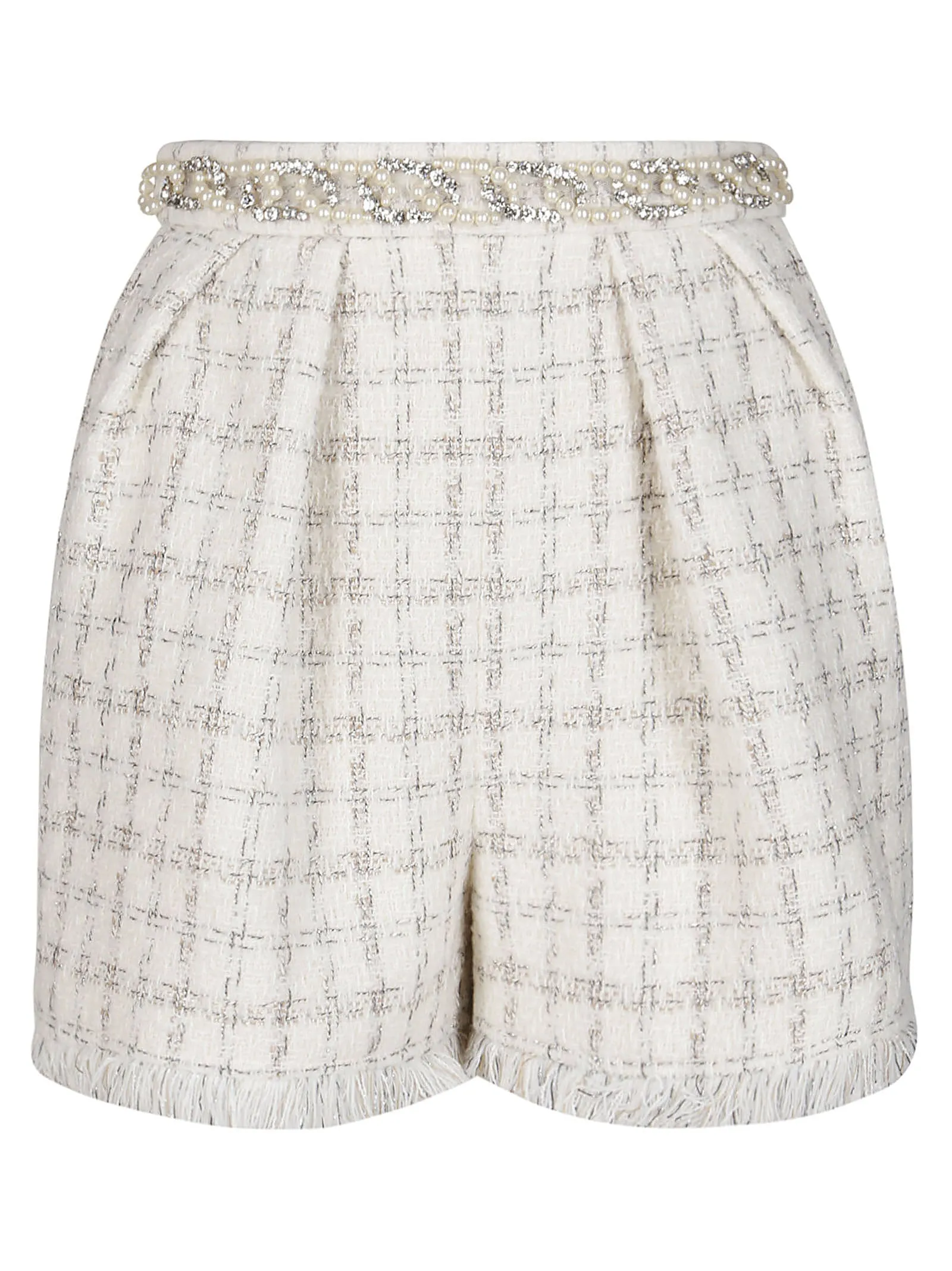 Elisabetta Franchi Check Motif Tweed Shorts