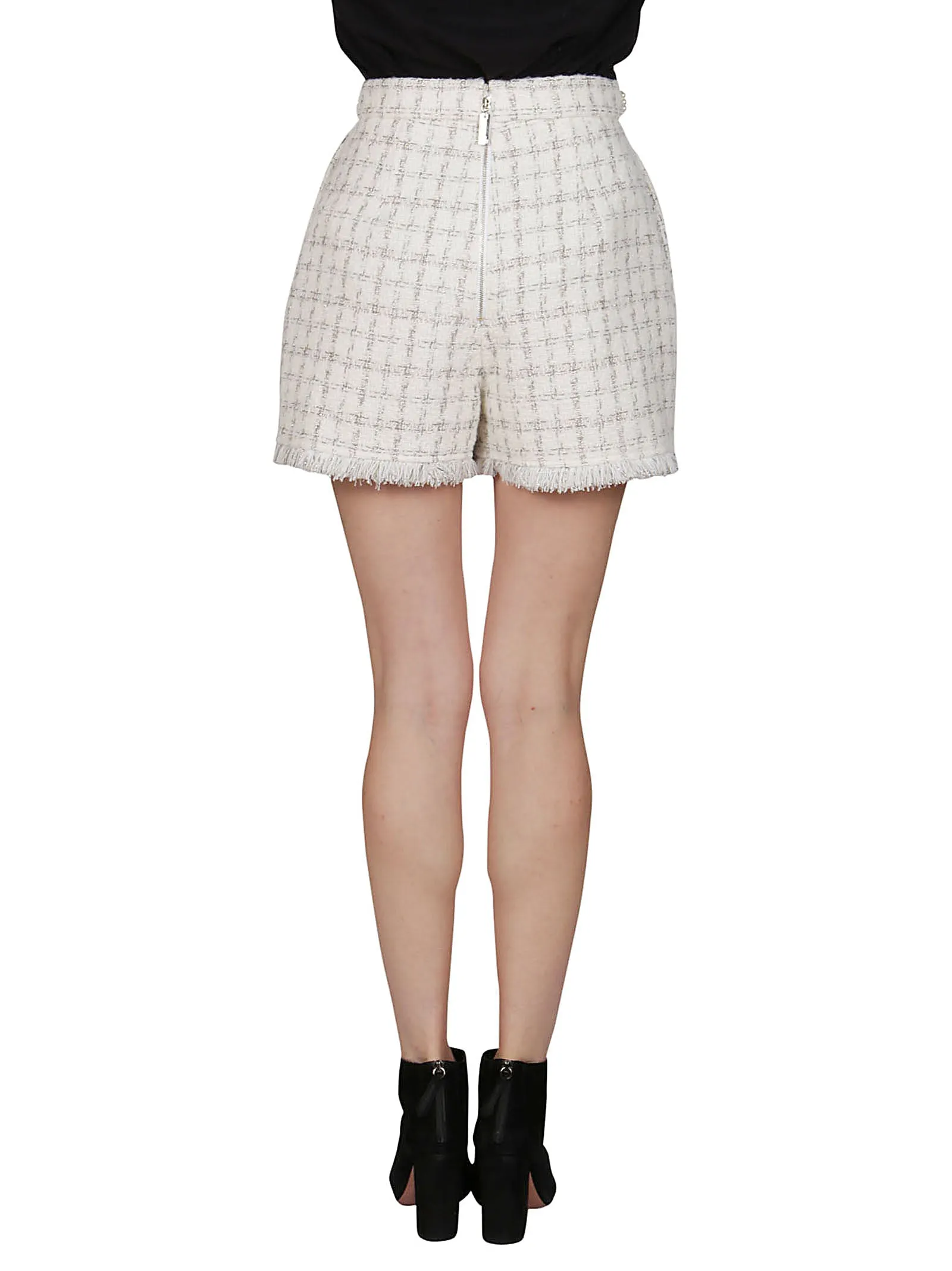 Elisabetta Franchi Check Motif Tweed Shorts