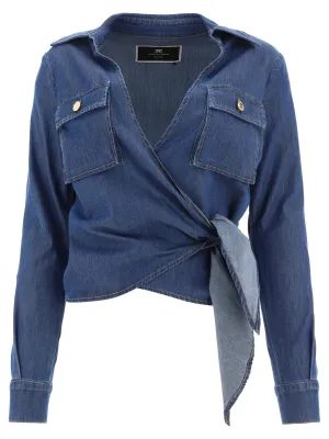 Elisabetta Franchi Crossover Button-Up Shirt