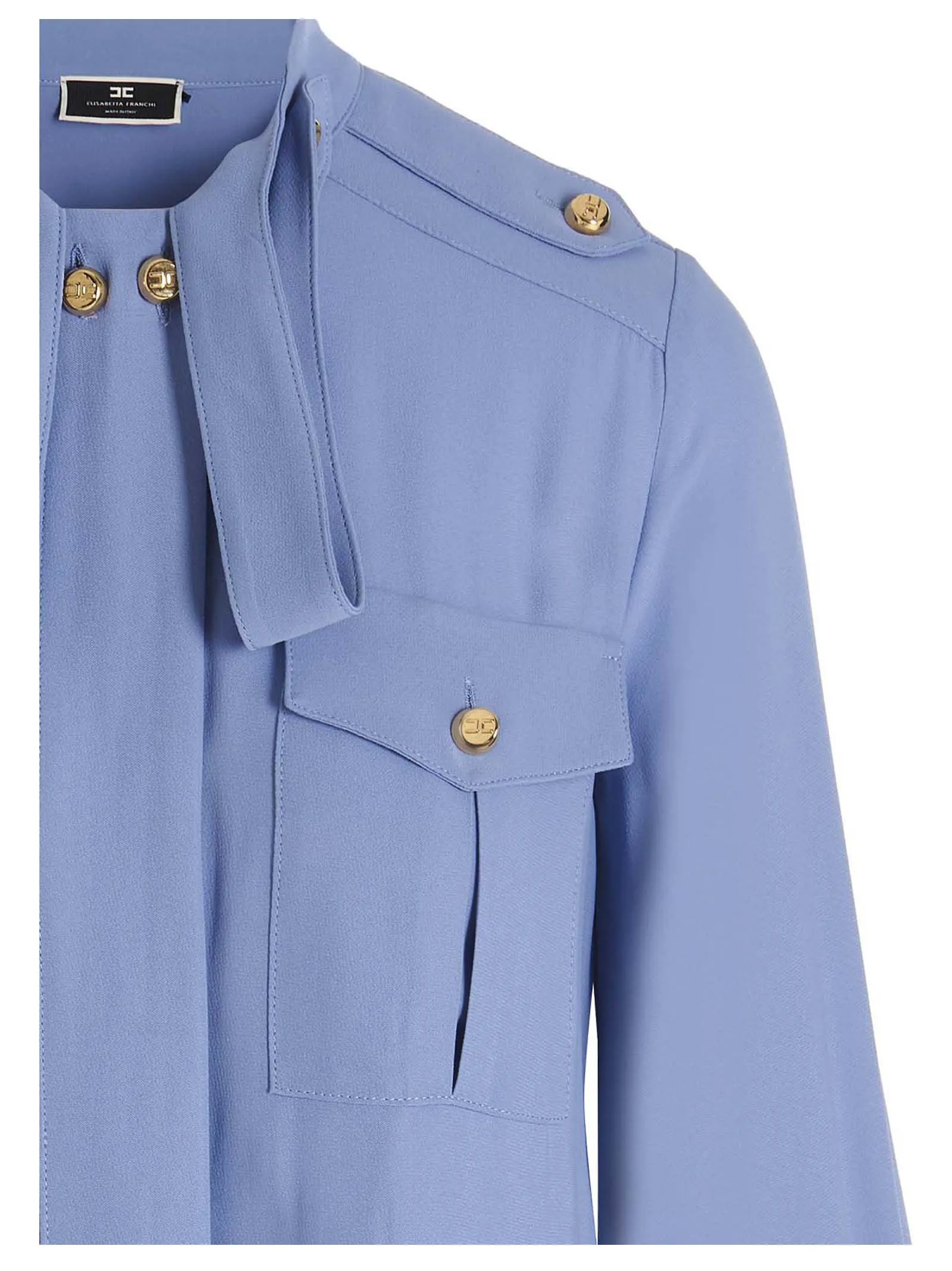 Elisabetta Franchi Draped Epaulette Buttoned Shirt