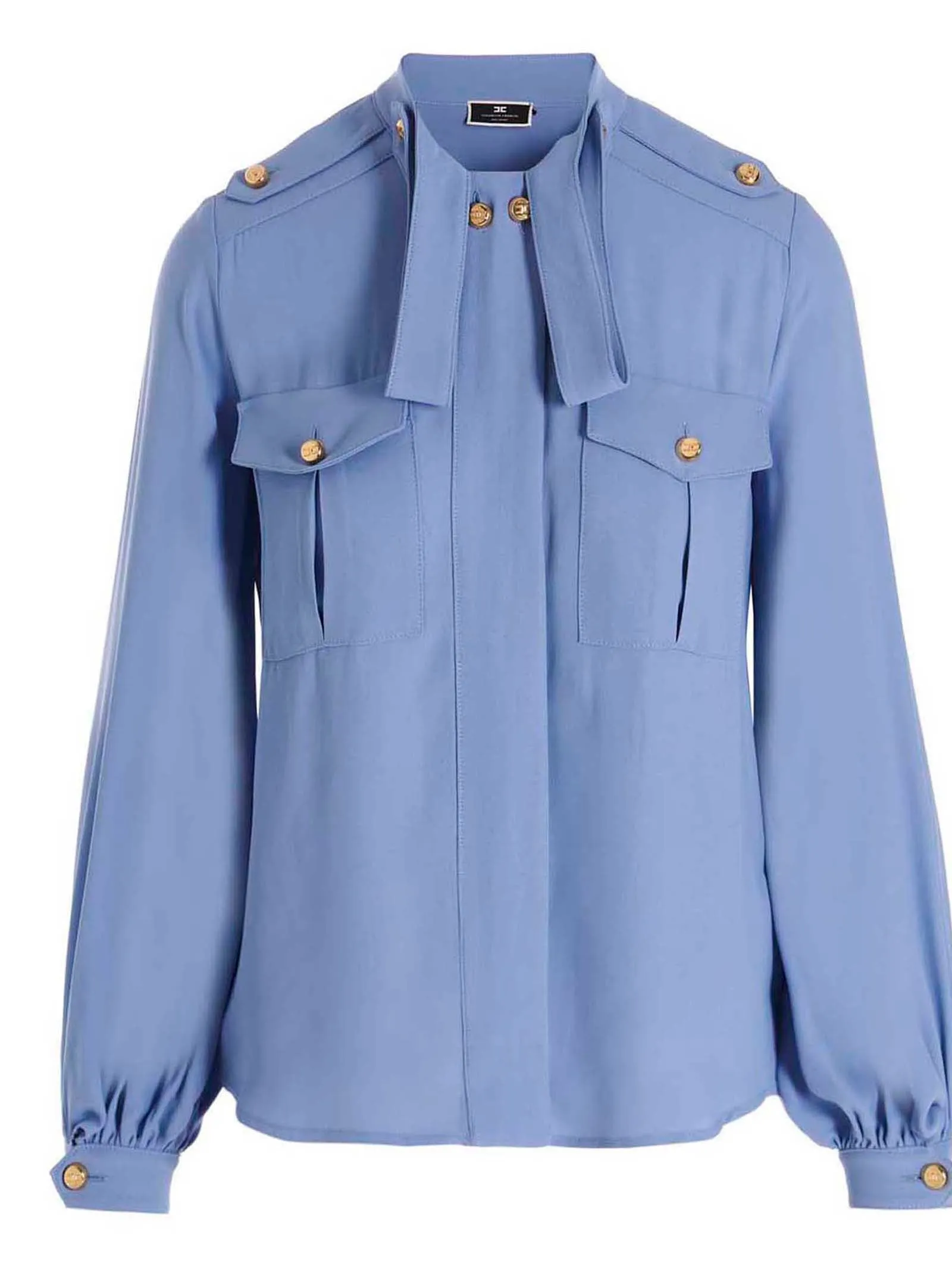 Elisabetta Franchi Draped Epaulette Buttoned Shirt
