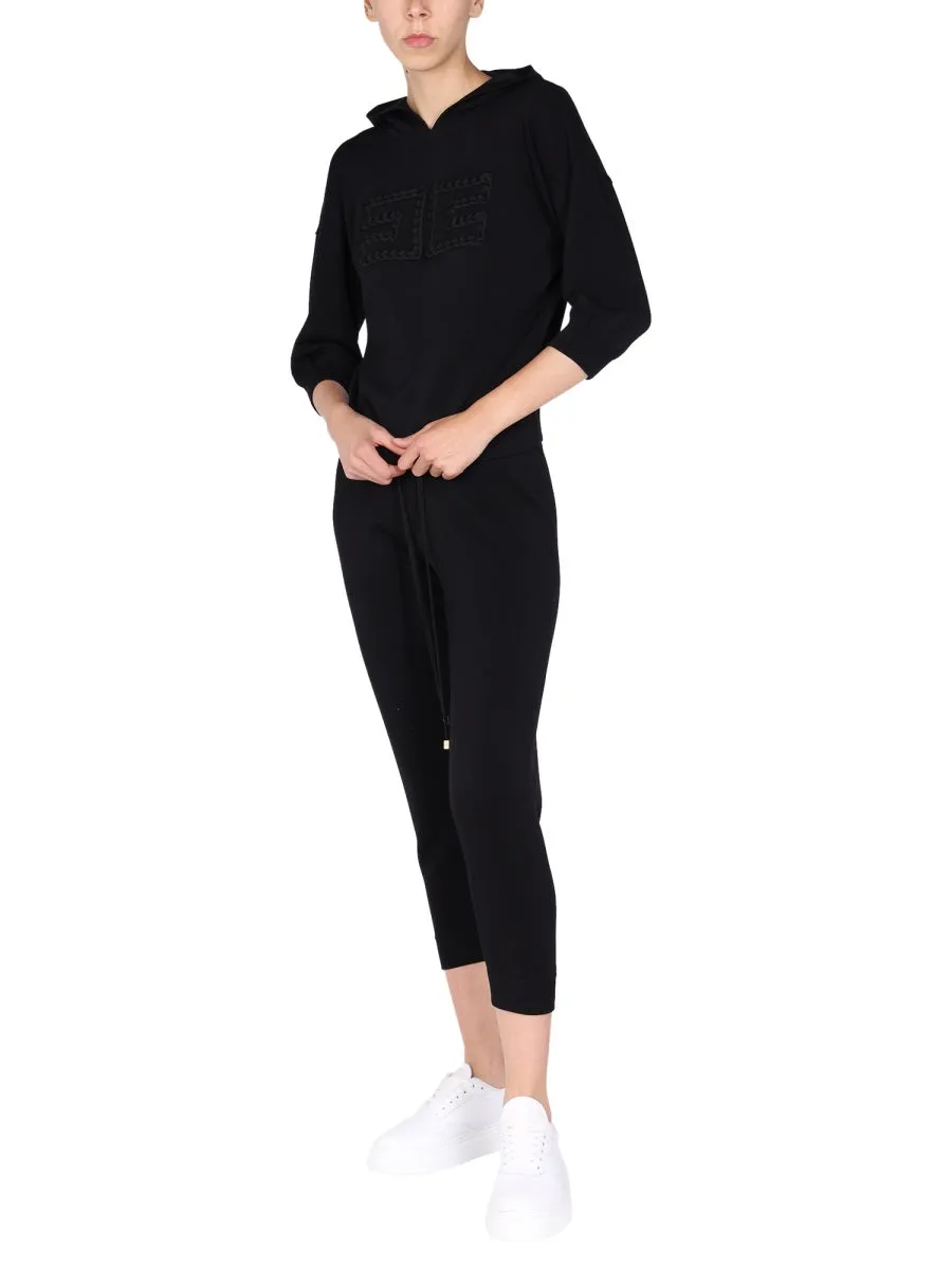 Elisabetta Franchi Logo Embroidered Hoodie