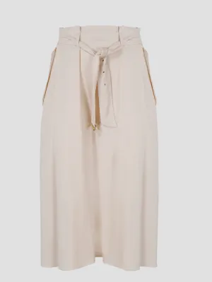 Elisabetta Franchi Pleated Midi Skirt