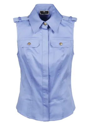 Elisabetta Franchi Pocket Detailed Sleeveless Shirt