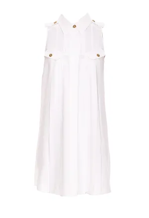 Elisabetta Franchi Sleeveless Pleated Shirt Dress