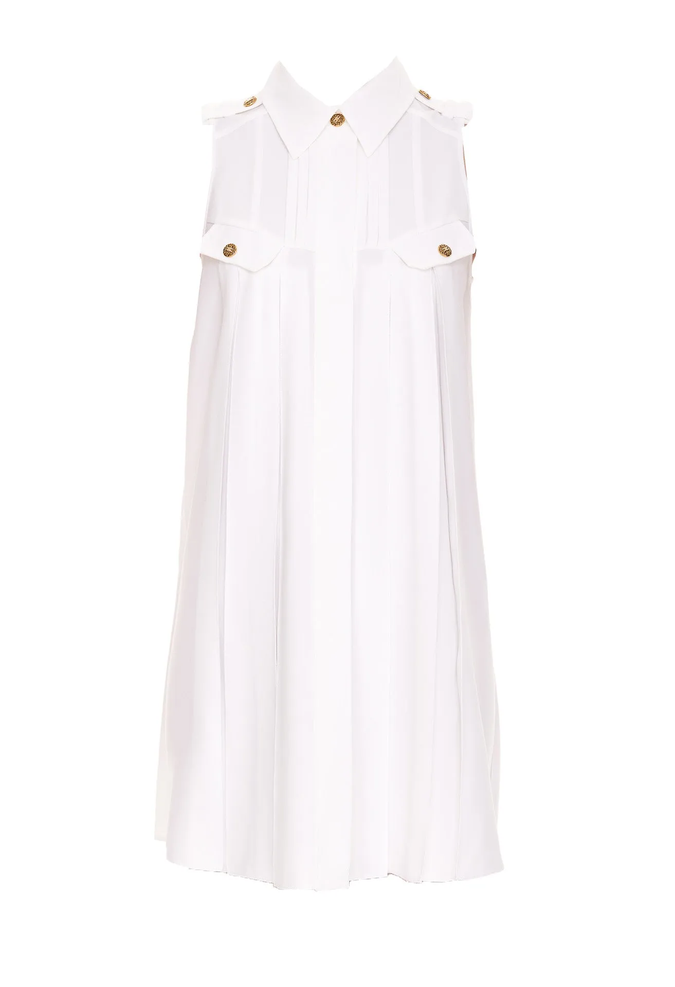 Elisabetta Franchi Sleeveless Pleated Shirt Dress