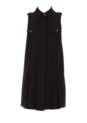 Elisabetta Franchi Sleeveless Pleated Shirt Dress