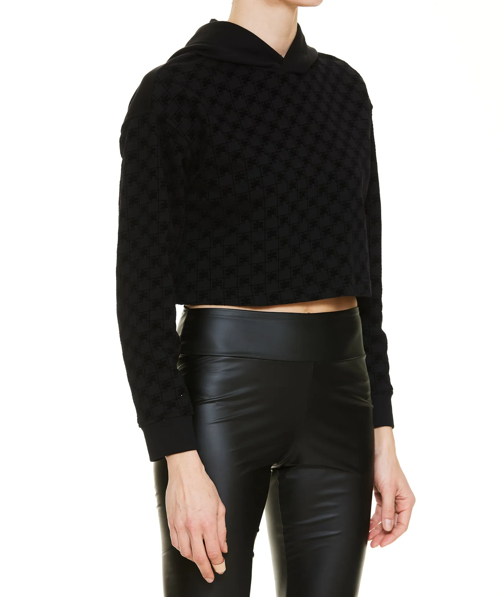 Elisabetta Franchi Urban Cropped Hoodie