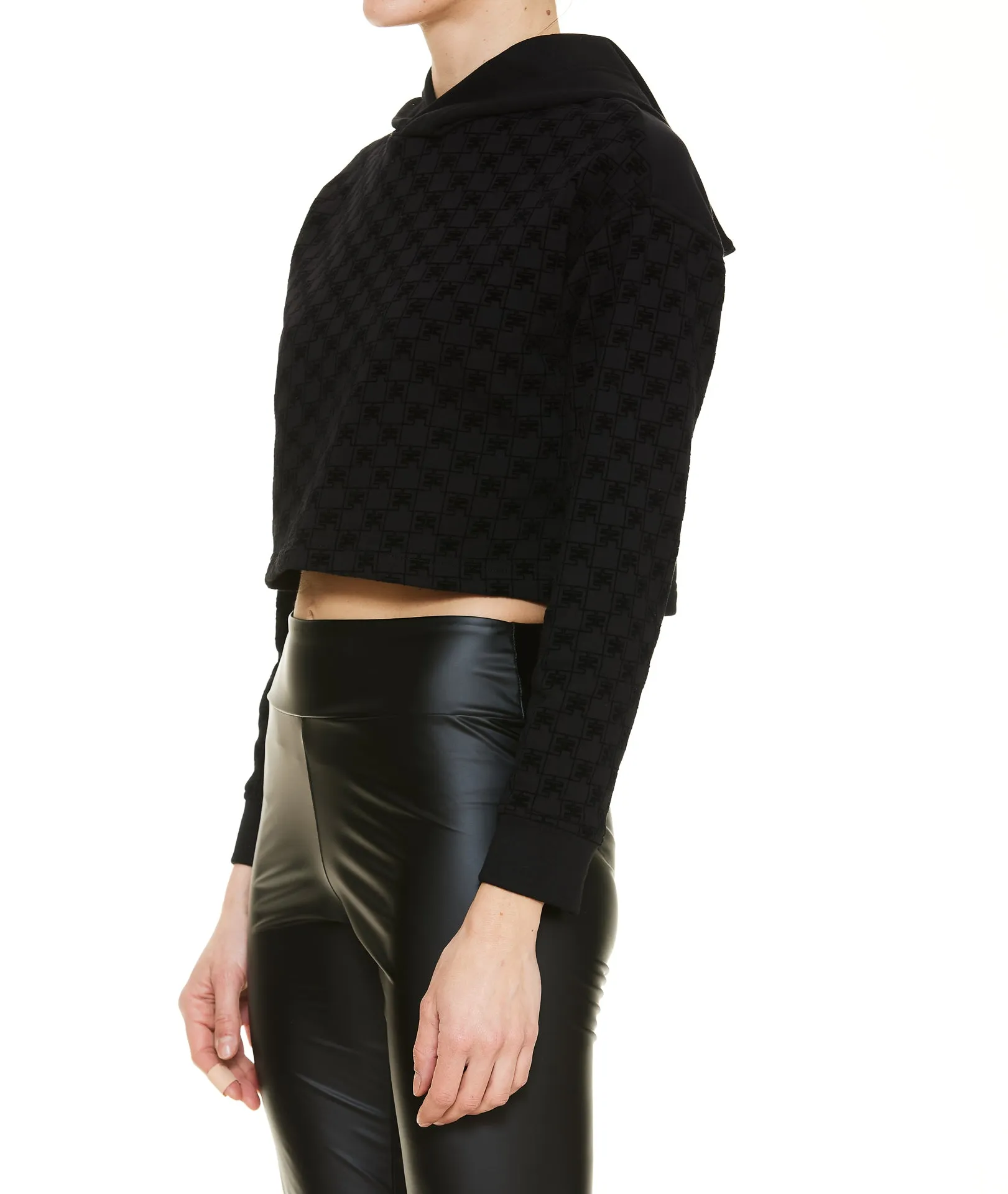Elisabetta Franchi Urban Cropped Hoodie