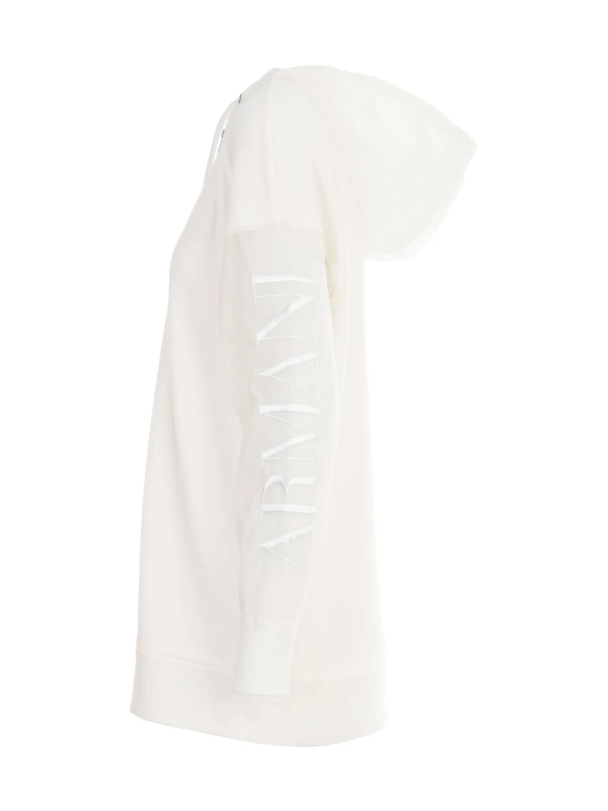 Emporio Armani Sheer Sleeved Drawstring Hoodie