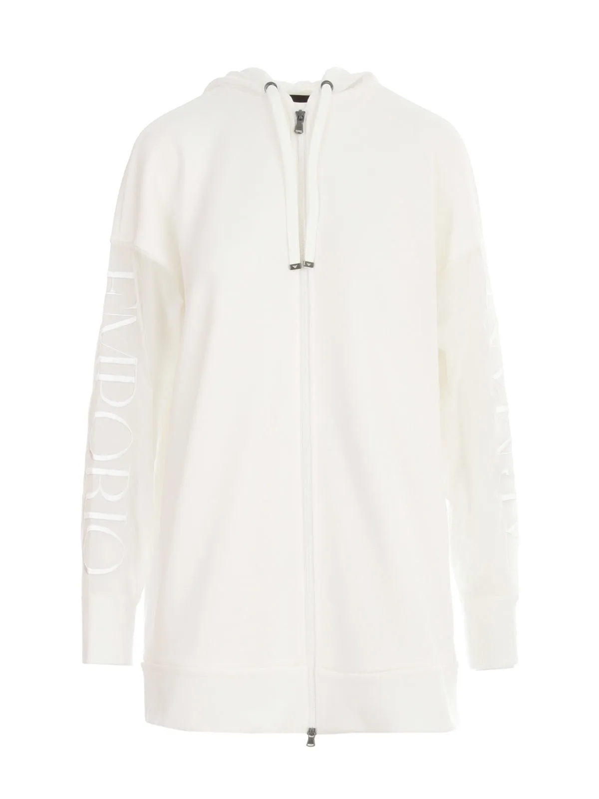 Emporio Armani Sheer Sleeved Drawstring Hoodie