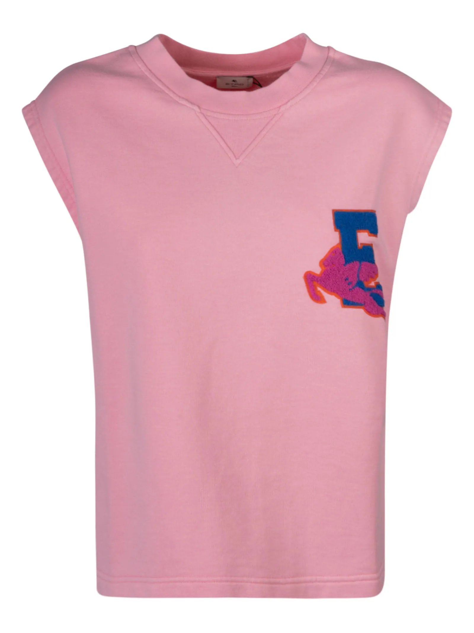 Etro Flocked Logo Sleeveless Top