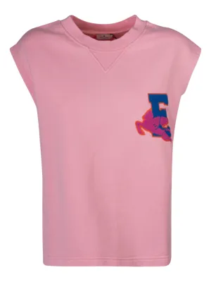 Etro Flocked Logo Sleeveless Top