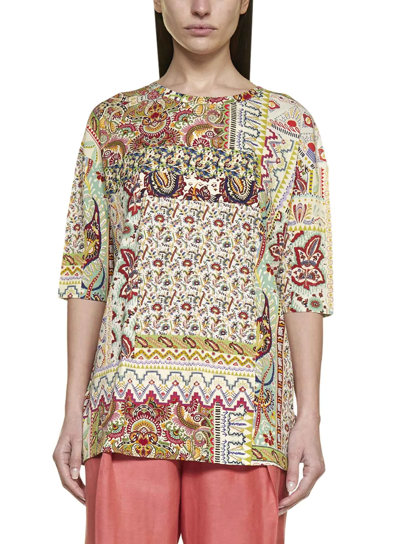 Etro Floral Printed Crewneck Top