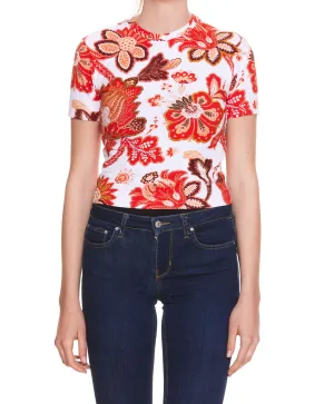 Etro Floral Printed Cropped T-Shirt