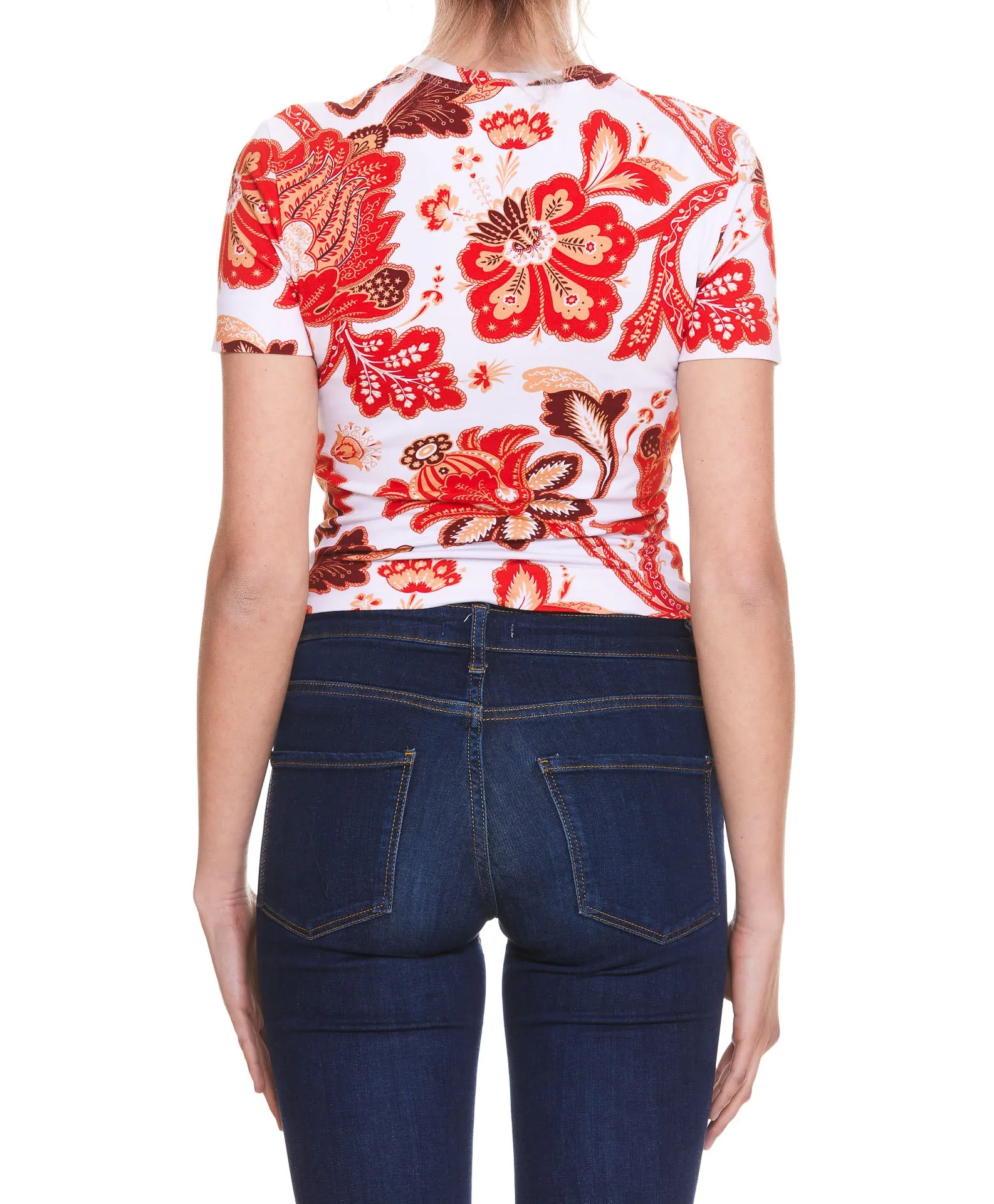 Etro Floral Printed Cropped T-Shirt
