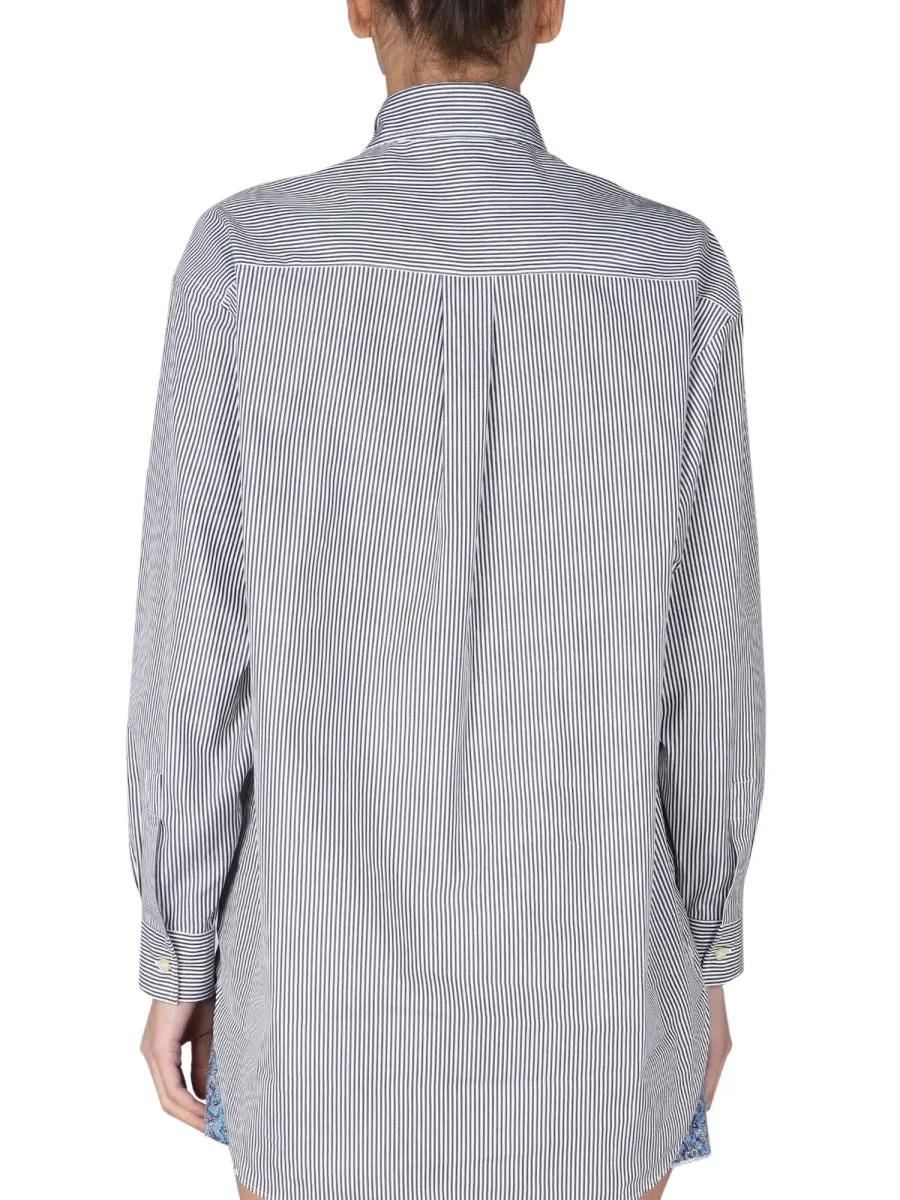 Etro Logo Embroidered Striped Shirt