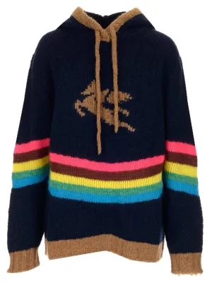 Etro Logo Intarsia Striped Hoodie