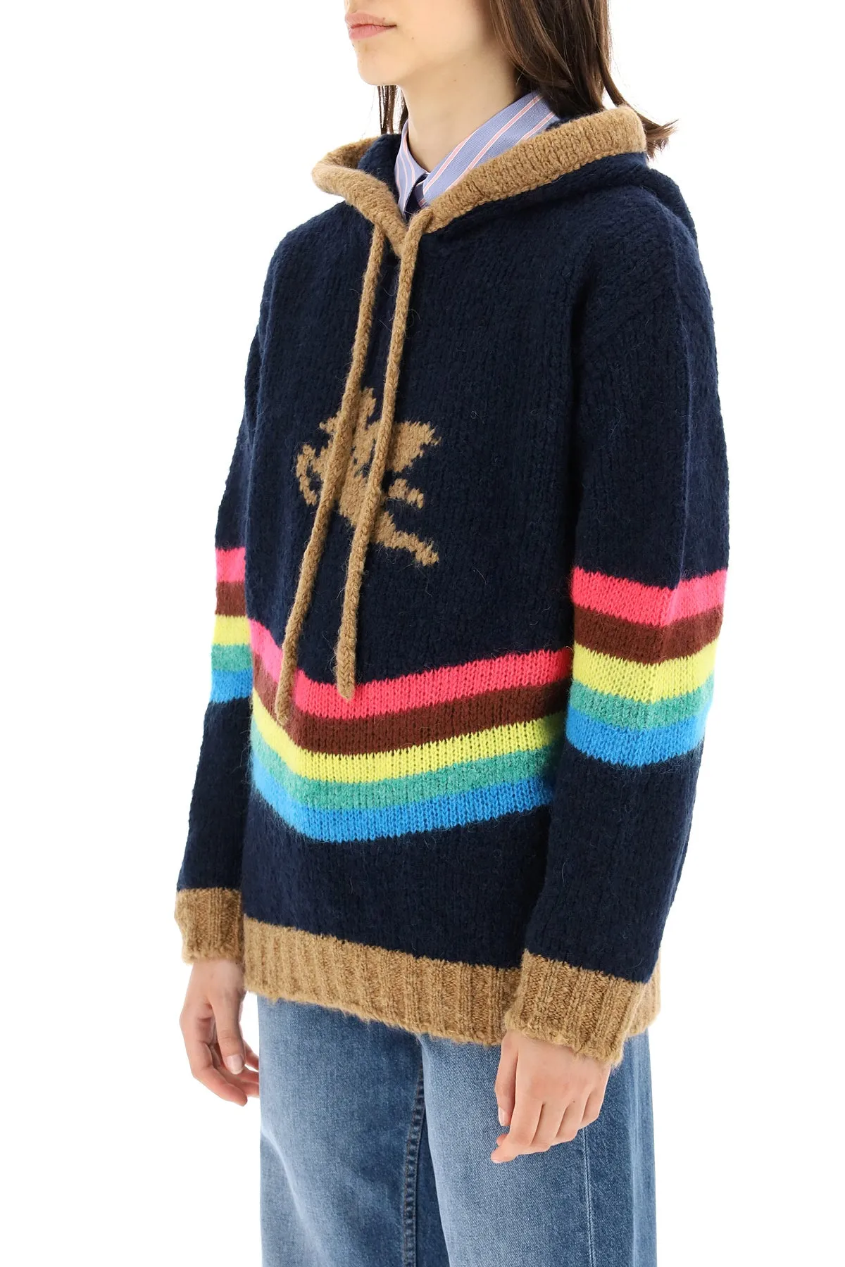 Etro Logo Intarsia Striped Hoodie