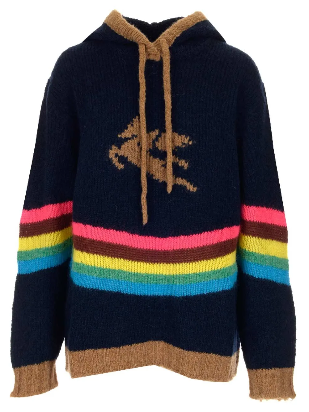 Etro Logo Intarsia Striped Hoodie